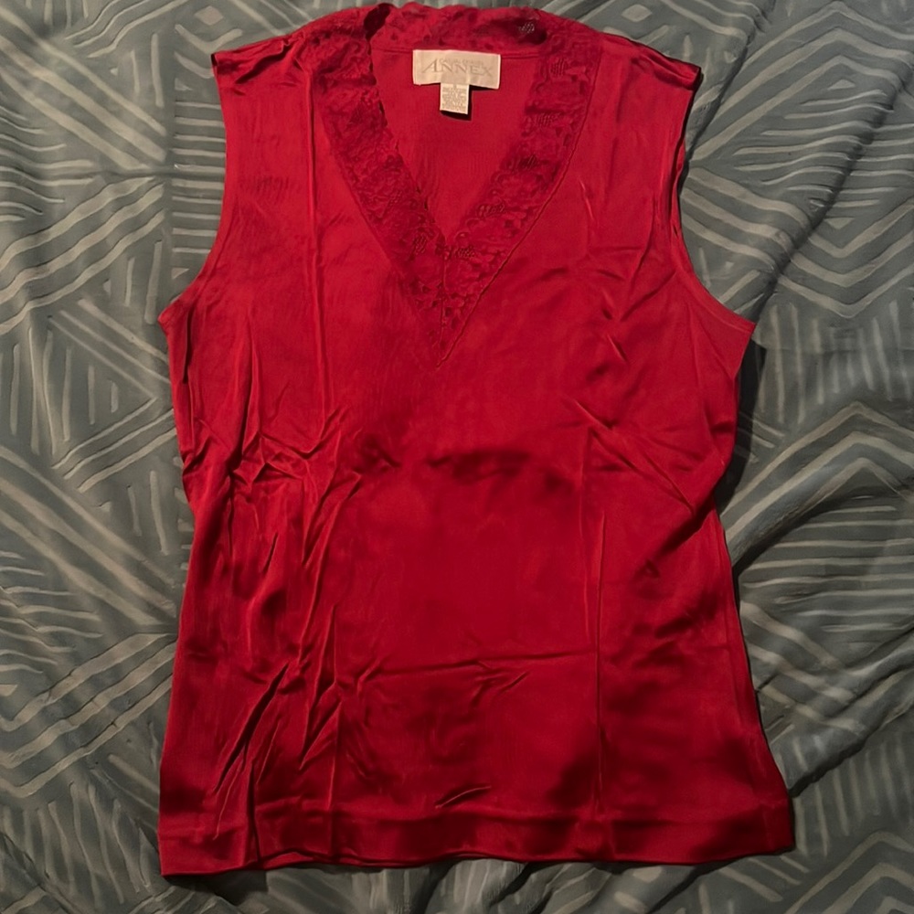 Red silk tank top - Small - Annex
